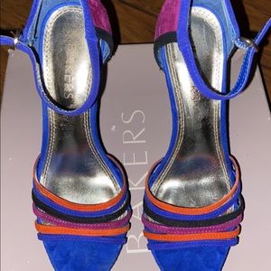 Colorful open toe heels